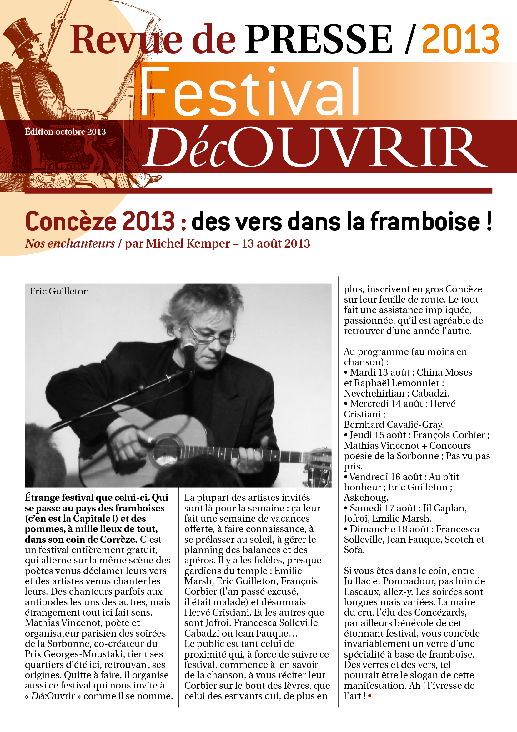 Revue de Presse FDC 2013-1